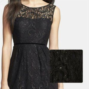 Black Lace Cocktail Evening Dress